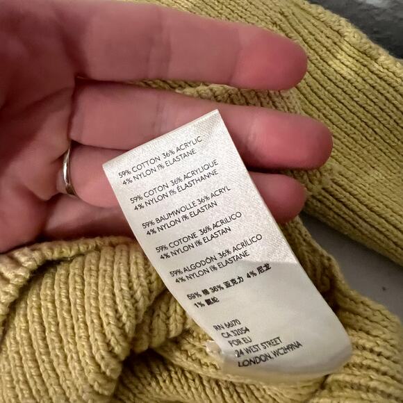 Free People Easy Street Chartreuse Yellow Ribbed Oversized Sweater Size Medium - Picture 6 of 12